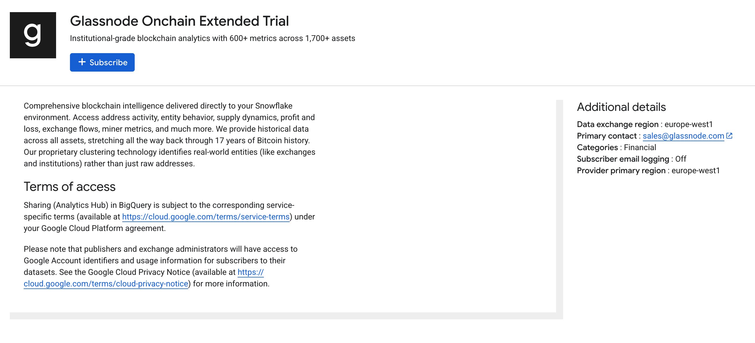 Google Marketplace entry